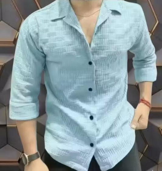 Checked Casual Popcorn Full Sleeve Shirt For Men best premium quality shirt